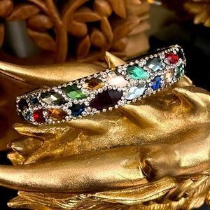 Beaded luxurious headband (multicolored glass rhinestones)